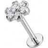 Titanium Labret Crystal Flower Blossom Cluster