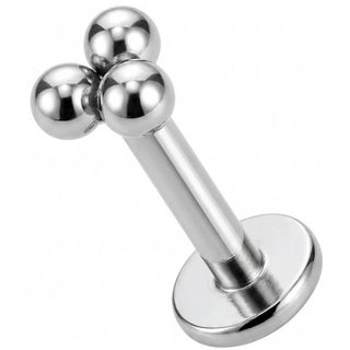 Titanium Labret Trinity Ball Cluster Top Design