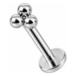 Titanium Labret Trinity Ball Cluster Top Internally Threaded