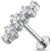 Titanium Labret Graduated Crystal Curve Cluster