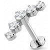 Titanium Labret Five Stone Curved Crystal Arc