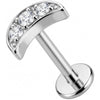 Titanium Labret Triple Crystal Curved Arc