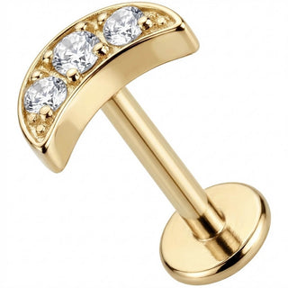 Titanium Labret Triple Crystal Curved Arc