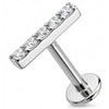 Titanium Labret Five Crystal Lined Bar