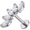 Titanium Labret Five Marquise Stone Curved Vine
