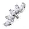 Titanium Top Marquise Zirconia Vine Cluster Internally Threaded