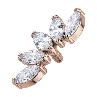 Titanium Top Marquise Zirconia Vine Cluster Internally Threaded