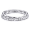 Titanium Ring Double Band Zirconia Row Clicker
