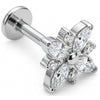 Titanium Labret Marquise Crystal Flower Blossom