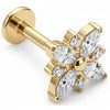 Titanium Labret Marquise Crystal Flower Blossom