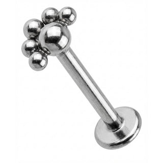 Titanium Labret Beaded Fan Cluster Top
