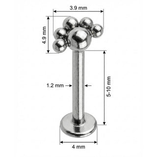 Titanium Labret Beaded Fan Cluster Top