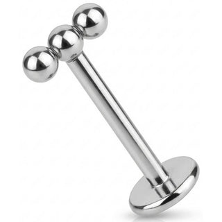 Titanium Labret Triple Ball Row Top