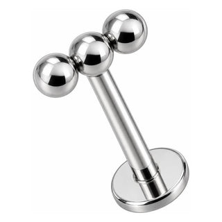 Titanium Labret Triple Ball Row Top Internally Threaded