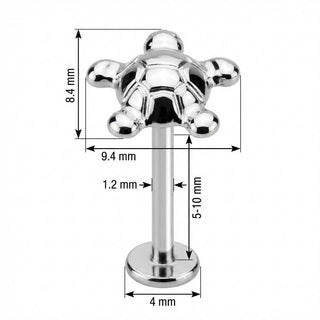 Titanium Labret Detailed Sea Turtle Top