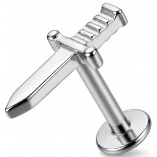 Titanium Labret Sharp Dagger Blade Top