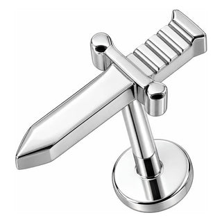 Titanium Labret Sharp Dagger Blade Top Internally Threaded