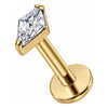 Titanium Labret Clear Rhombus Crystal Top Internally Threaded