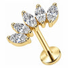 Titanium Labret Five Marquise Crystal Fan Cluster Internally Threaded