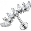 Titanium Labret Crystal Vine Arc Cluster
