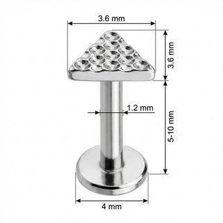 Titanium Labret Hammered Texture Triangle Top