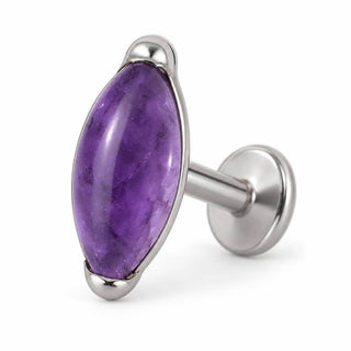 Titanium Labret Marquise Turquoise Natural Stone Internally Threaded