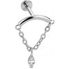 Titanium Labret Curved Bar with Draped Chain