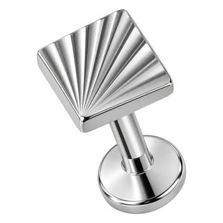 Titanium Labret Textured Fan Shape Design Internally Threaded