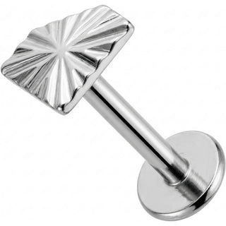 Titanium Labret Rectangular Sunburst Rays