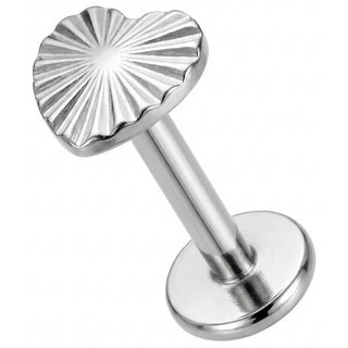 Titanium Labret Radiating Sunburst Heart Top