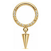 Titanium Ring Crystal Paved Spike Drop Clicker