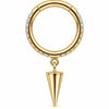 Titanium Ring Dangling Spike Paved Hoop Clicker