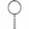 Titanium Ring Paved Dangling Bar Drop Clicker