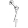 Titanium Labret Crystal Top Lightning Bolt Dangle
