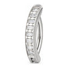 Titanium Belly Button Piercing Baguette Zirconia Row Clicker