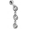 Titanium Labret Cascading Teardrop Crystals