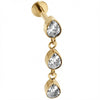 Titanium Labret Cascading Teardrop Crystals