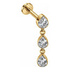 Titanium Labret Cascading Teardrop Crystals Internally Threaded