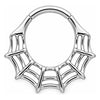 Titanium Ring Gothic Spider Web Clicker