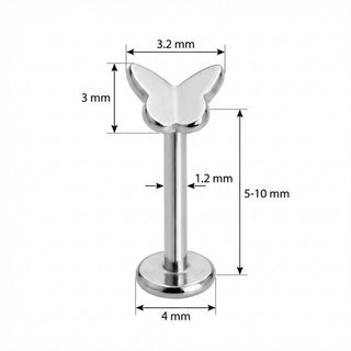 Titanium Labret Little Butterfly Silhouette Top