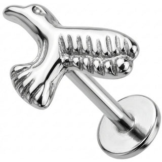 Titanium Labret Flying Hummingbird Figure