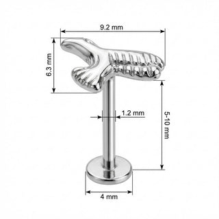 Titanium Labret Flying Hummingbird Figure