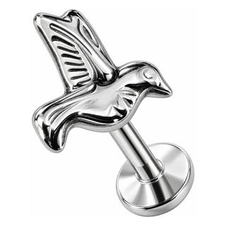 Titanium Labret Flying Hummingbird Figure Internally Threaded