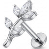 Titanium Labret Curved Marquise Leaf Branch
