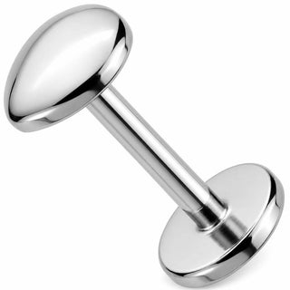 Titanium Labret Smooth Oval Dome Top Internally Threaded