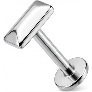 Titanium Labret Beveled Rectangular Bar Top