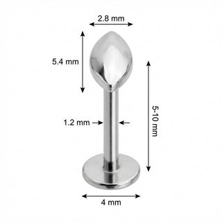 Titanium Labret Solid Marquise Shape Top