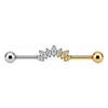 Titanium Industrial Barbell Marquise Crystal Fan Internally Threaded