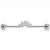 Titanium Industrial Barbell Marquise Crystal Fan