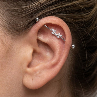 Titanium Industrial Barbell Leaf Cluster Centerpiece Internally Threaded